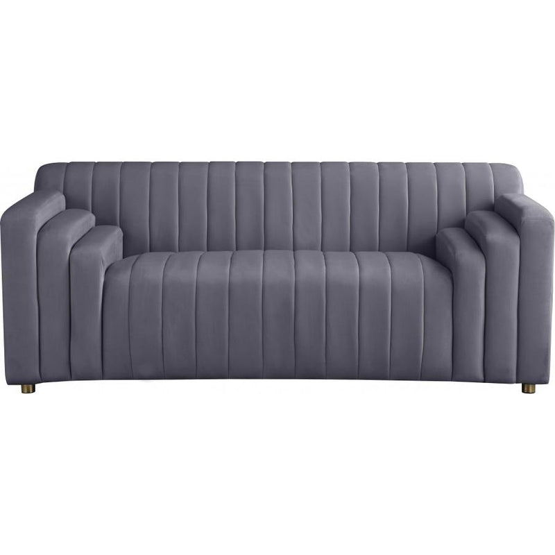 Meridian Naya Grey Velvet Loveseat IMAGE 4