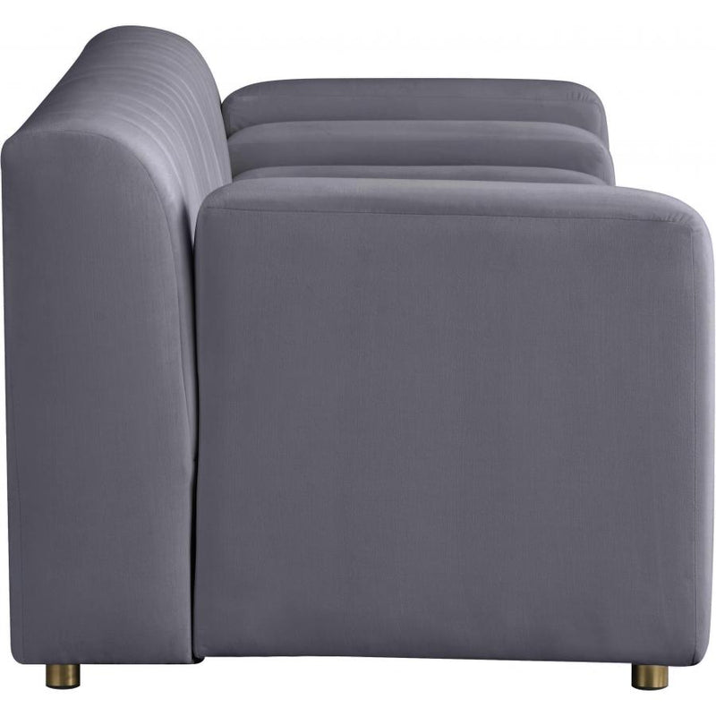 Meridian Naya Grey Velvet Loveseat IMAGE 5