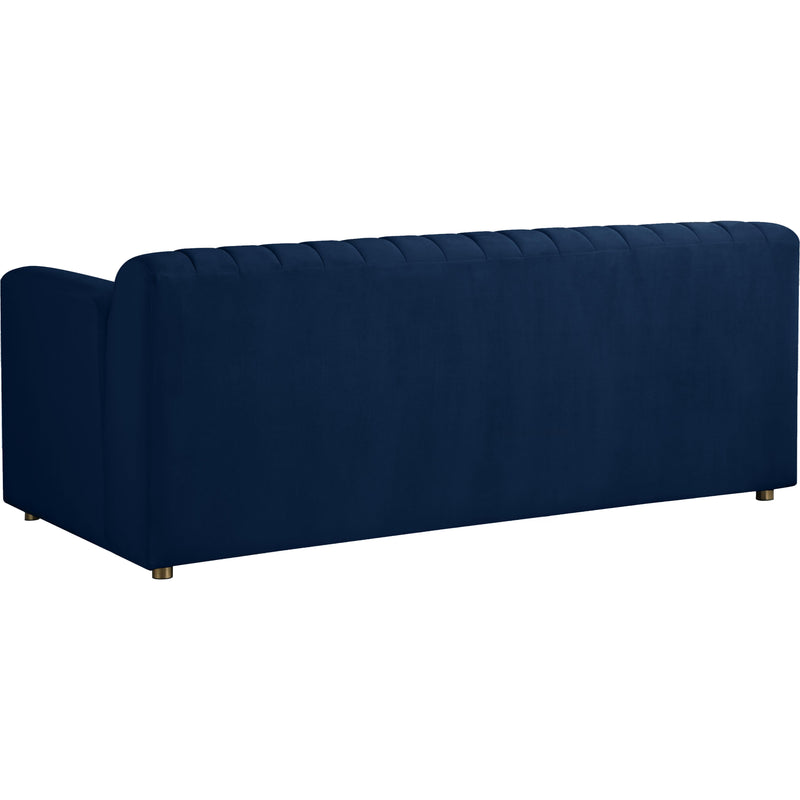 Meridian Naya Navy Velvet Loveseat IMAGE 2