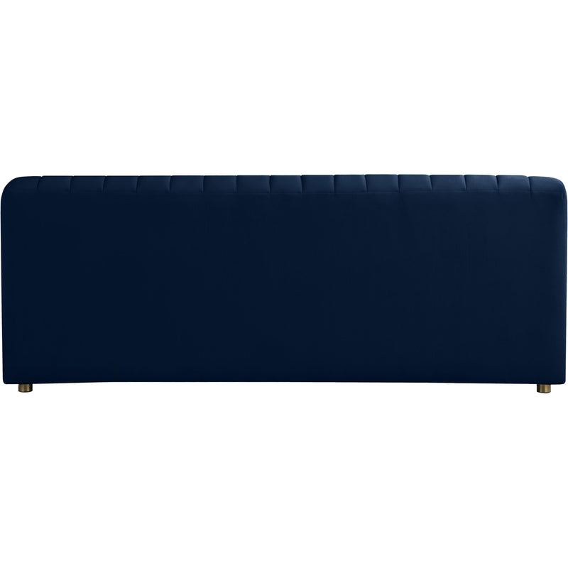 Meridian Naya Navy Velvet Loveseat IMAGE 3