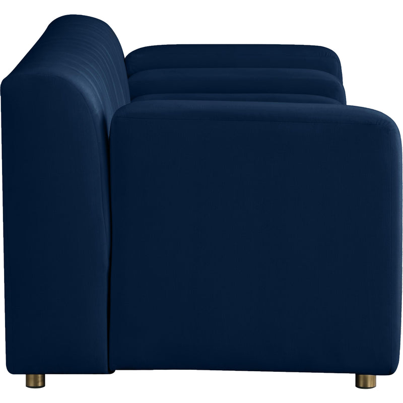 Meridian Naya Navy Velvet Loveseat IMAGE 5