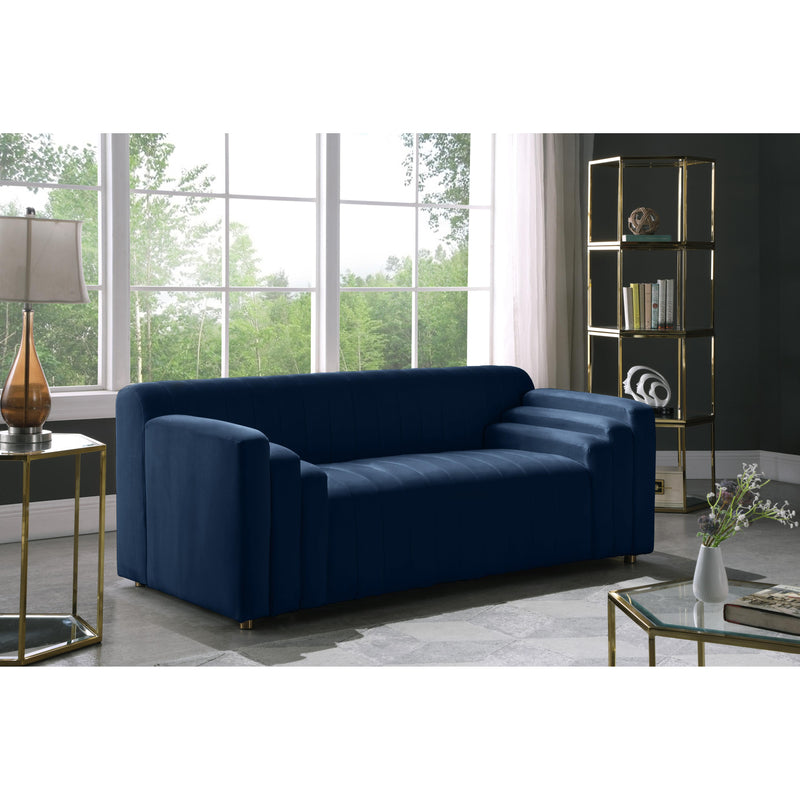 Meridian Naya Navy Velvet Loveseat IMAGE 6