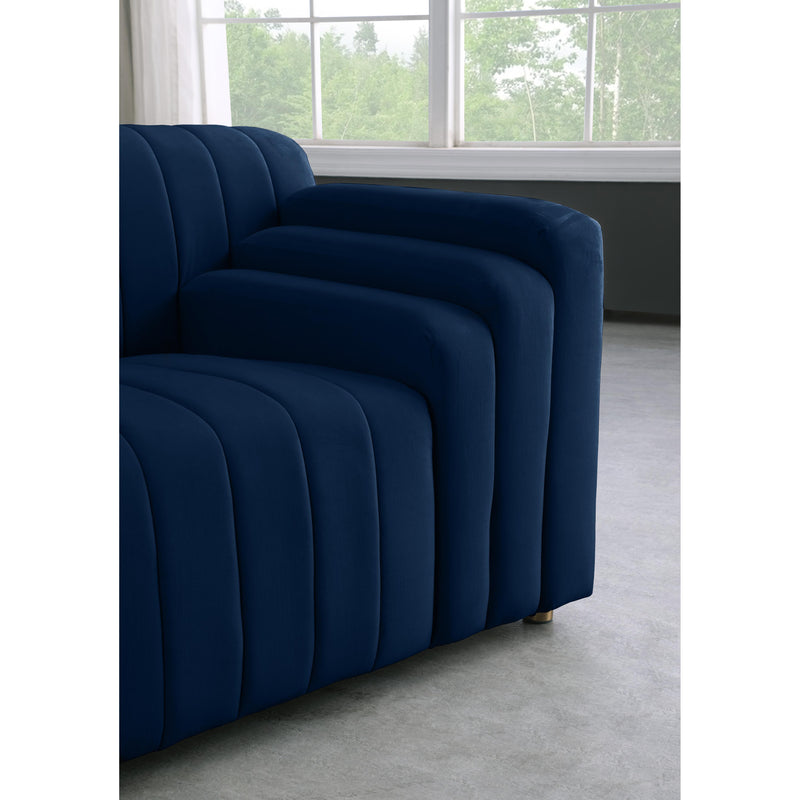 Meridian Naya Navy Velvet Loveseat IMAGE 7