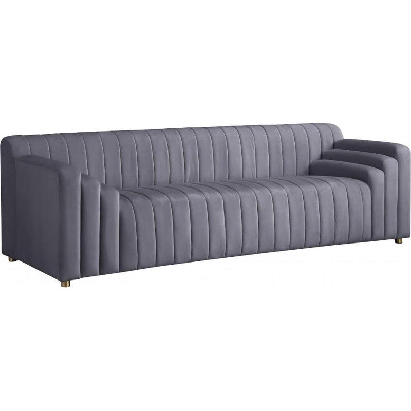 Meridian Naya Grey Velvet Sofa IMAGE 1