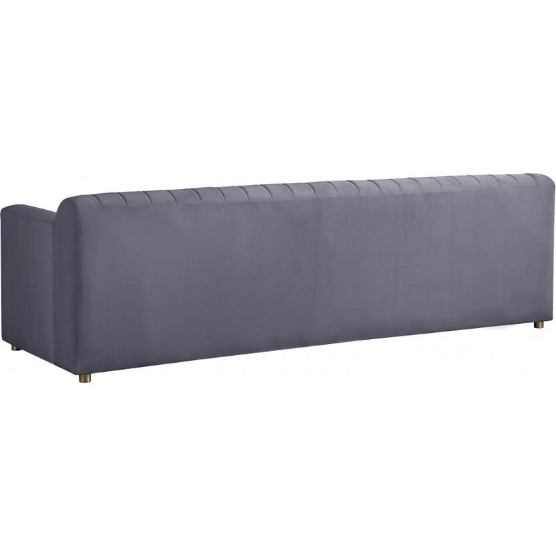 Meridian Naya Grey Velvet Sofa IMAGE 2