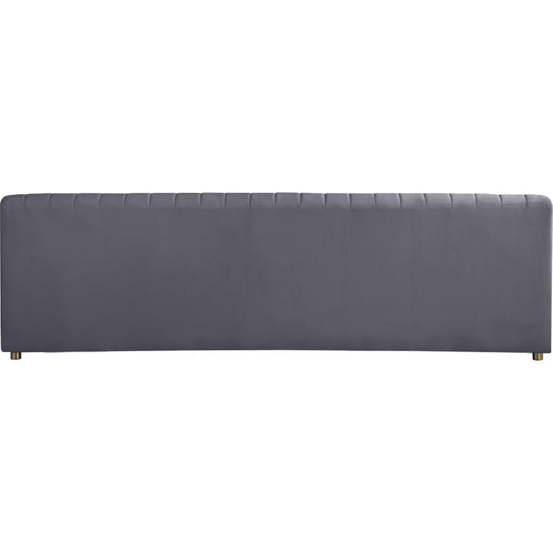 Meridian Naya Grey Velvet Sofa IMAGE 3