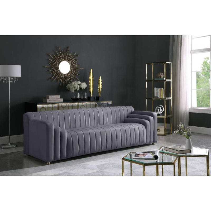 Meridian Naya Grey Velvet Sofa IMAGE 5