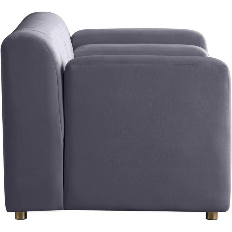 Meridian Naya Grey Velvet Chair IMAGE 5