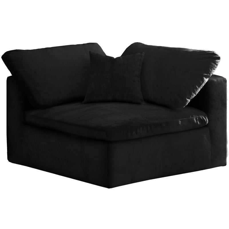 Meridian Cozy Black Velvet Chair IMAGE 1