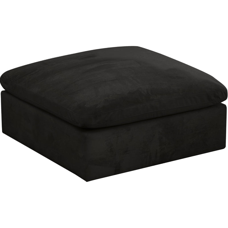 Meridian Cozy Black Velvet Ottoman IMAGE 1