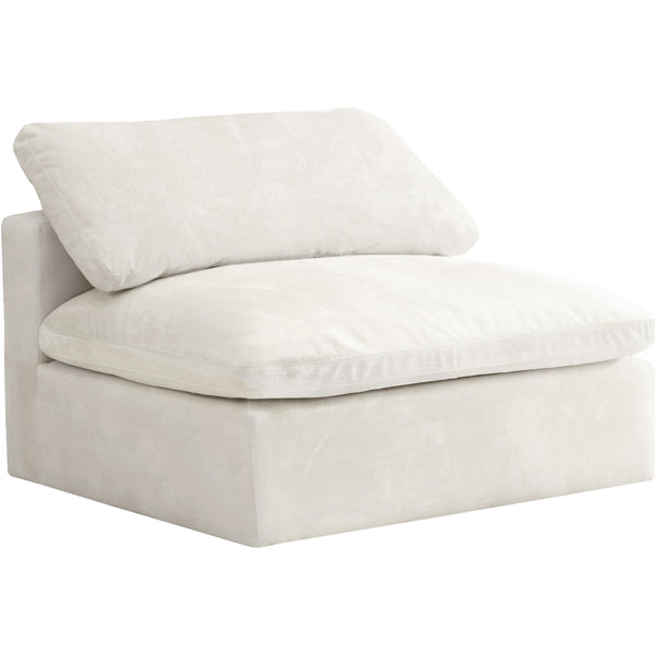 Meridian Cozy Cream Velvet Chair IMAGE 1