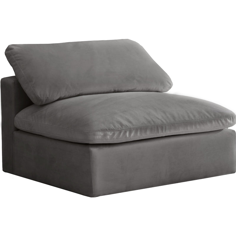 Meridian Cozy Grey Velvet Chair IMAGE 1