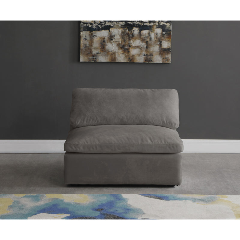 Meridian Cozy Grey Velvet Chair IMAGE 4