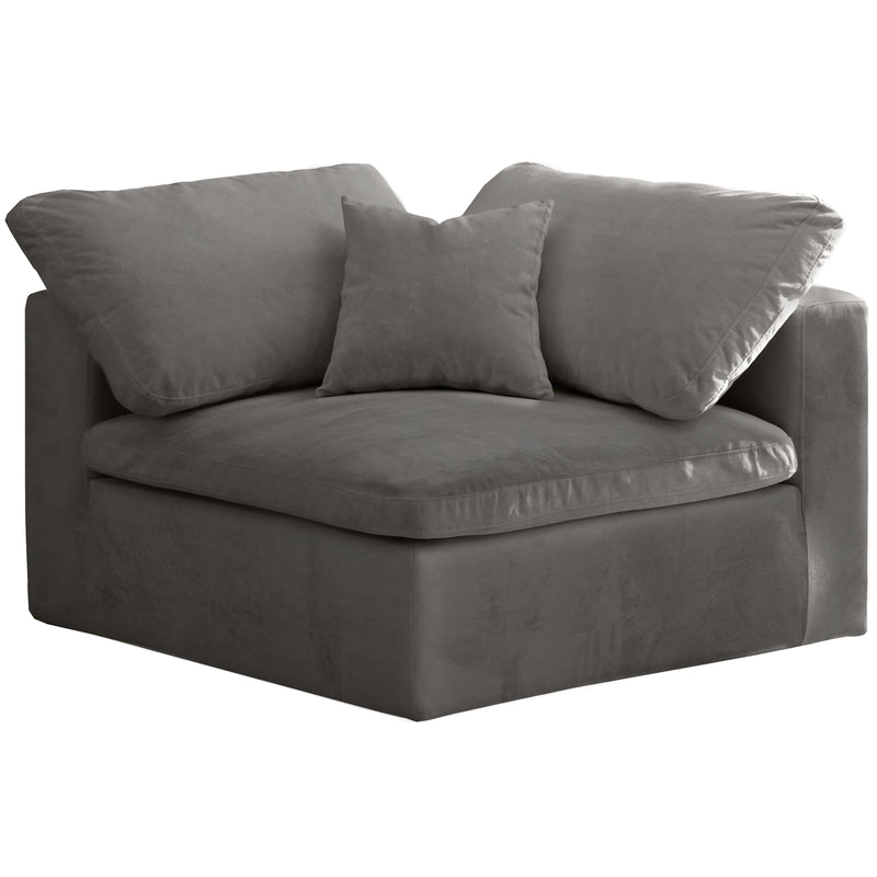 Meridian Cozy Grey Velvet Chair IMAGE 1