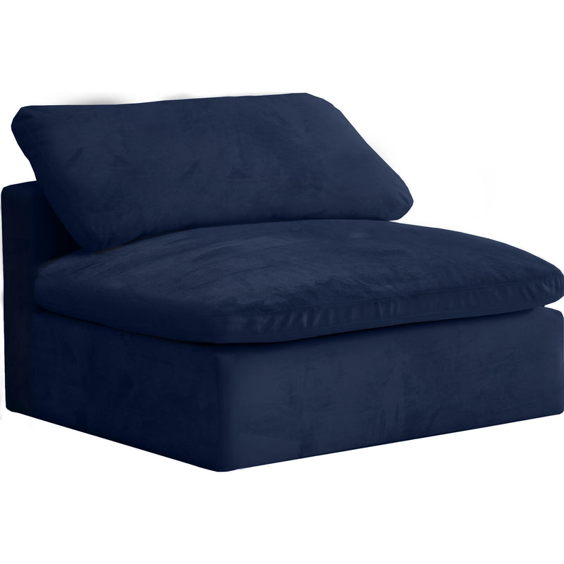 Meridian Cozy Navy Velvet Chair IMAGE 1