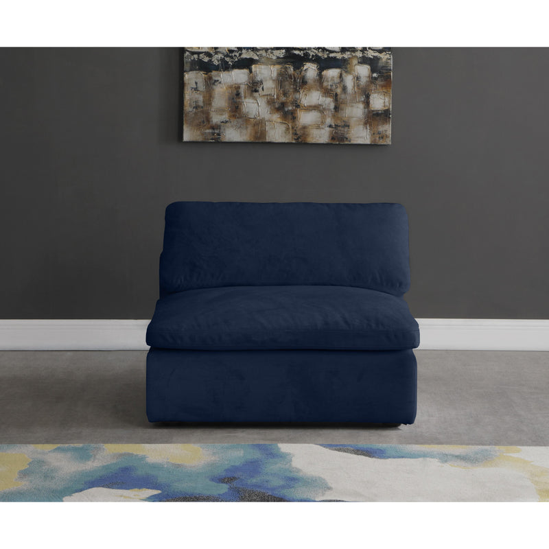 Meridian Cozy Navy Velvet Chair IMAGE 3