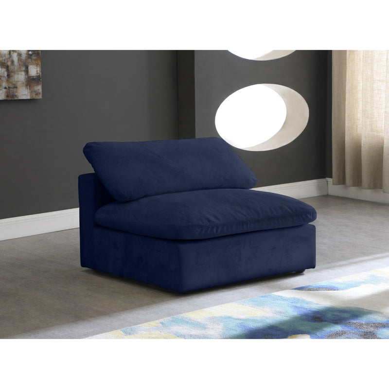 Meridian Cozy Navy Velvet Chair IMAGE 4