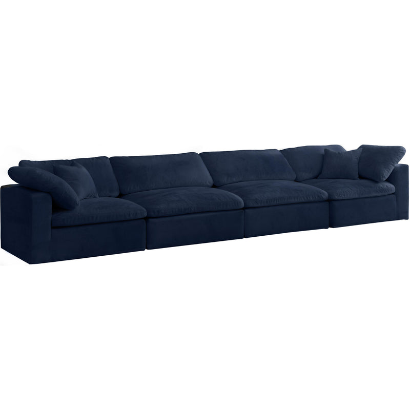 Meridian Cozy Navy Velvet Comfort Modular Sofa IMAGE 1