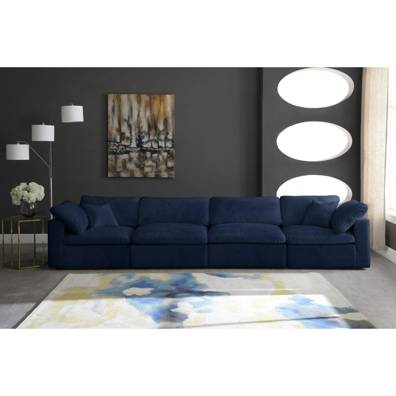 Meridian Cozy Navy Velvet Comfort Modular Sofa IMAGE 3