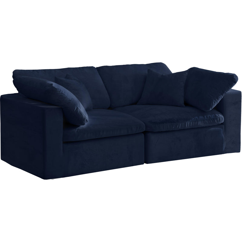 Meridian Cozy Navy Velvet Comfort Modular Sofa IMAGE 1