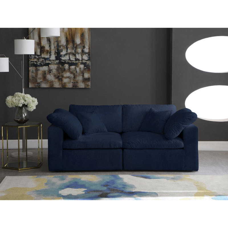 Meridian Cozy Navy Velvet Comfort Modular Sofa IMAGE 3