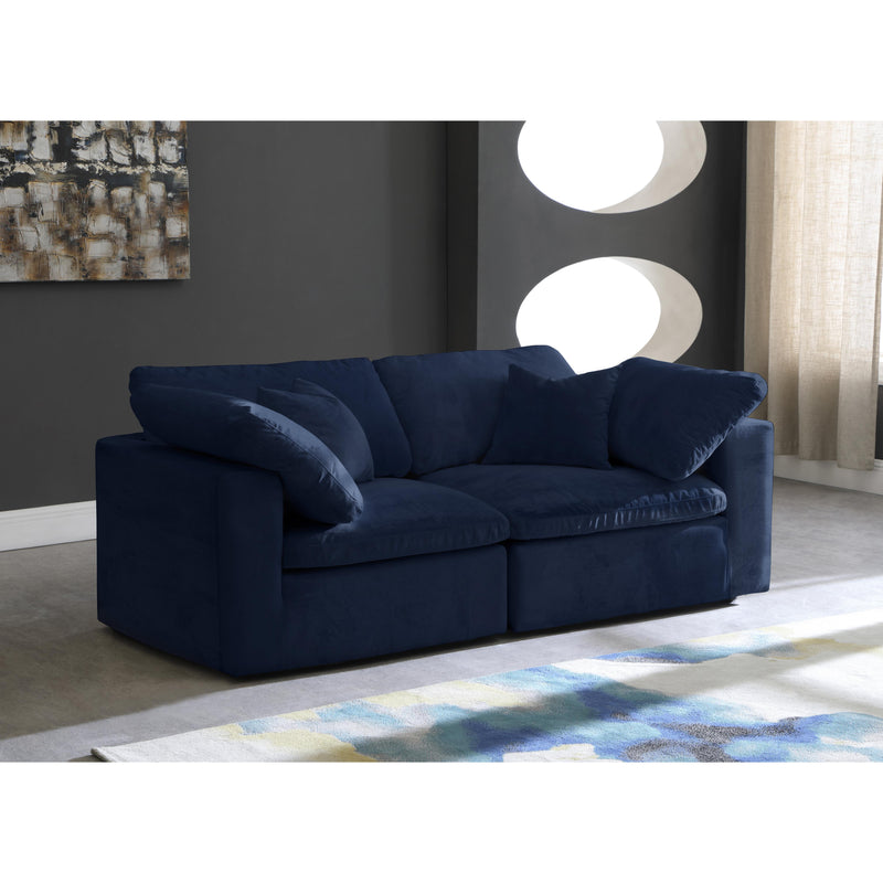 Meridian Cozy Navy Velvet Comfort Modular Sofa IMAGE 4