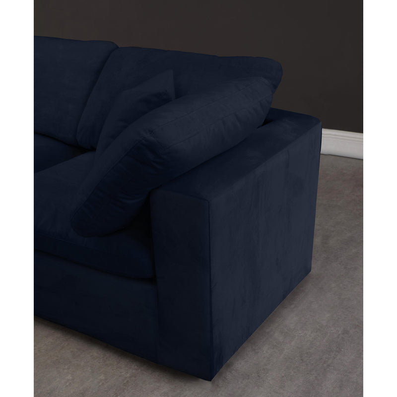 Meridian Cozy Navy Velvet Comfort Modular Sofa IMAGE 5