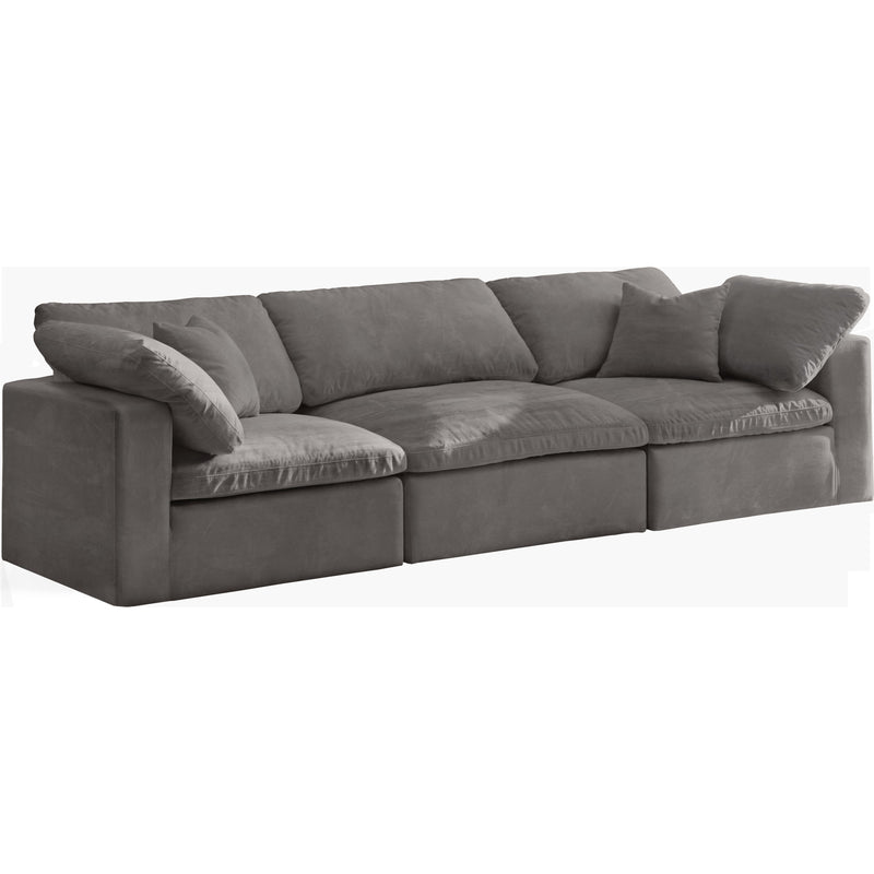 Meridian Cozy Grey Velvet Comfort Modular Sofa IMAGE 1