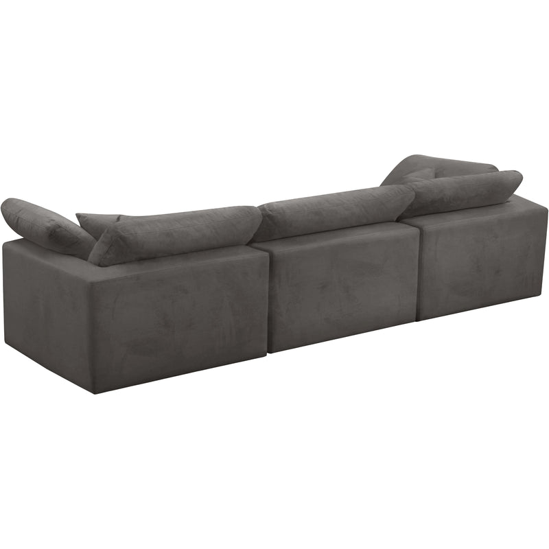 Meridian Cozy Grey Velvet Comfort Modular Sofa IMAGE 2