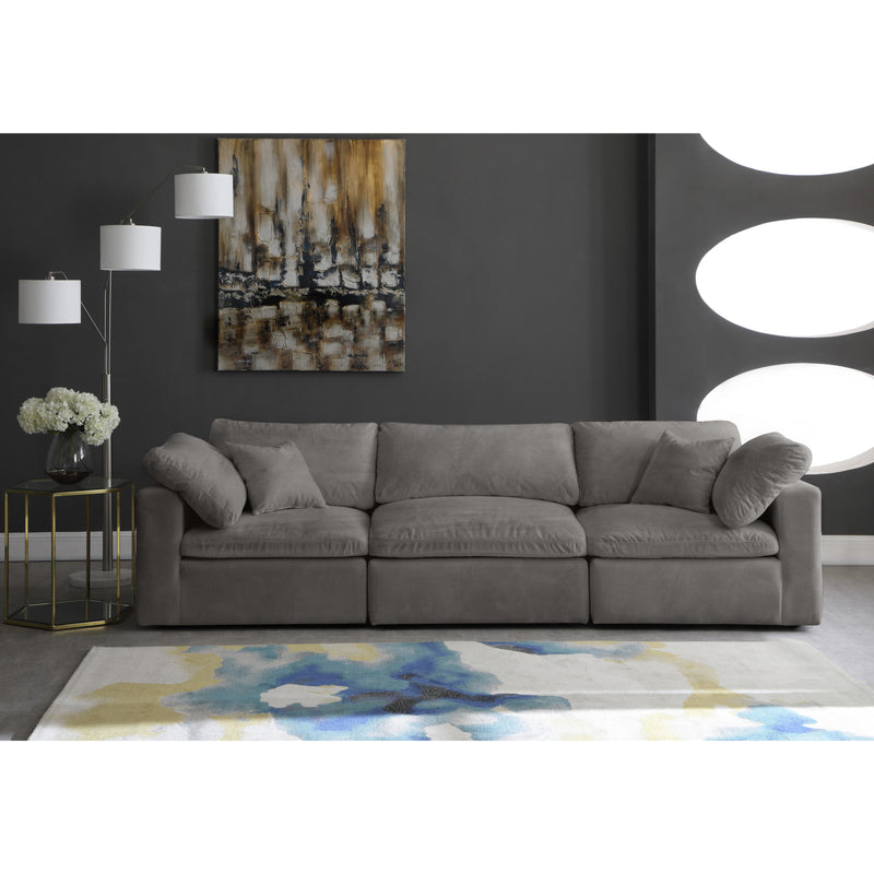 Meridian Cozy Grey Velvet Comfort Modular Sofa IMAGE 3