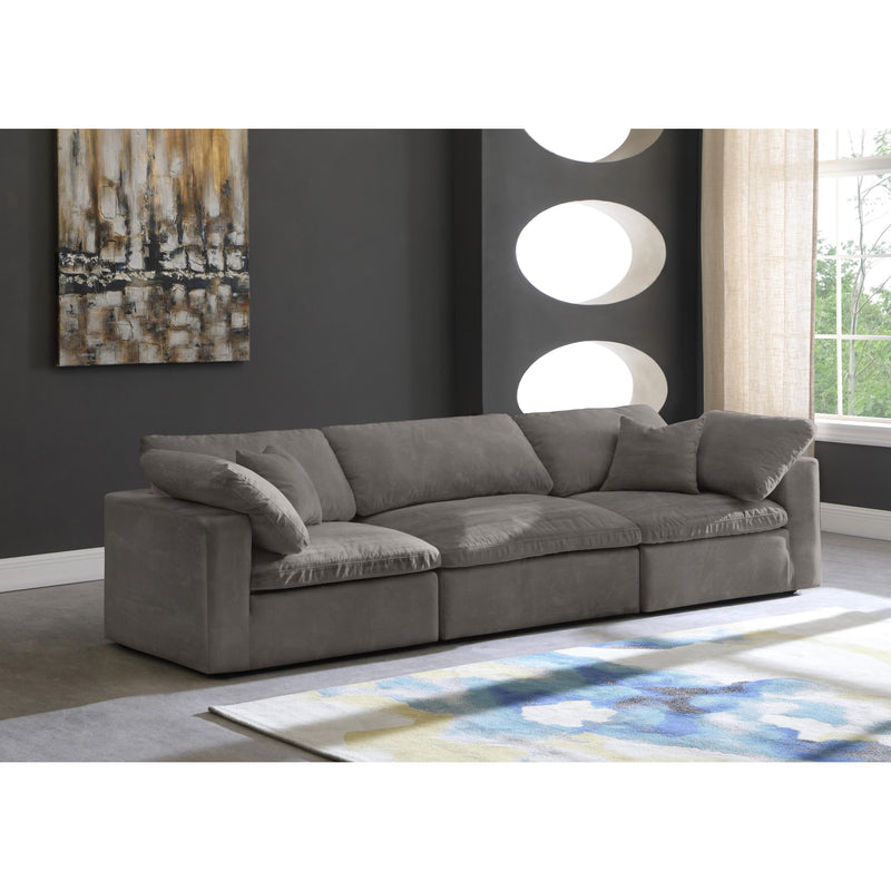 Meridian Cozy Grey Velvet Comfort Modular Sofa IMAGE 4