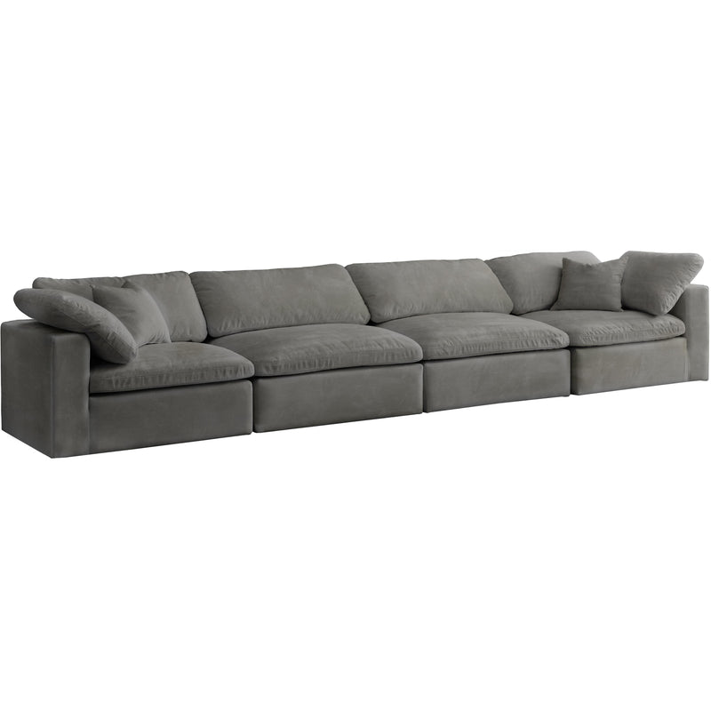 Meridian Cozy Grey Velvet Comfort Modular Sofa IMAGE 1