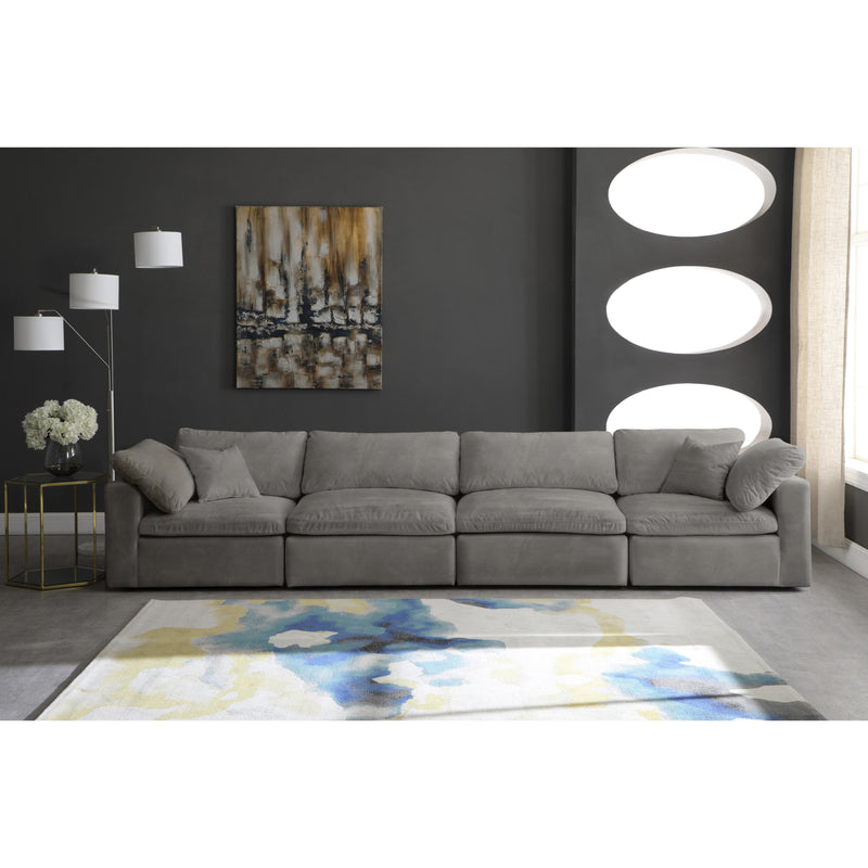 Meridian Cozy Grey Velvet Comfort Modular Sofa IMAGE 3