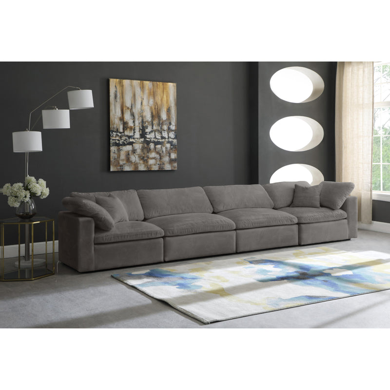 Meridian Cozy Grey Velvet Comfort Modular Sofa IMAGE 4