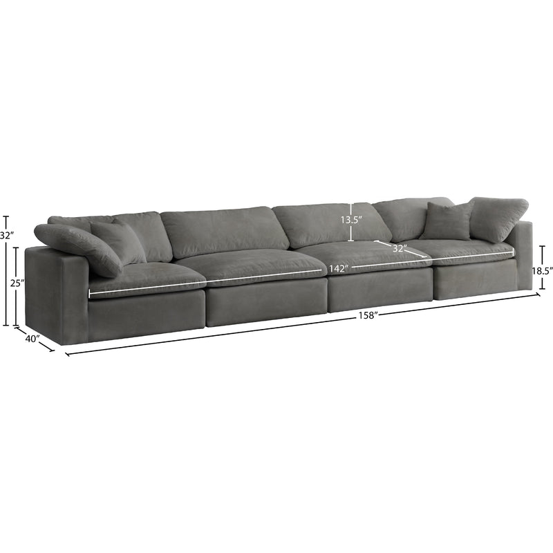 Meridian Cozy Grey Velvet Comfort Modular Sofa IMAGE 8