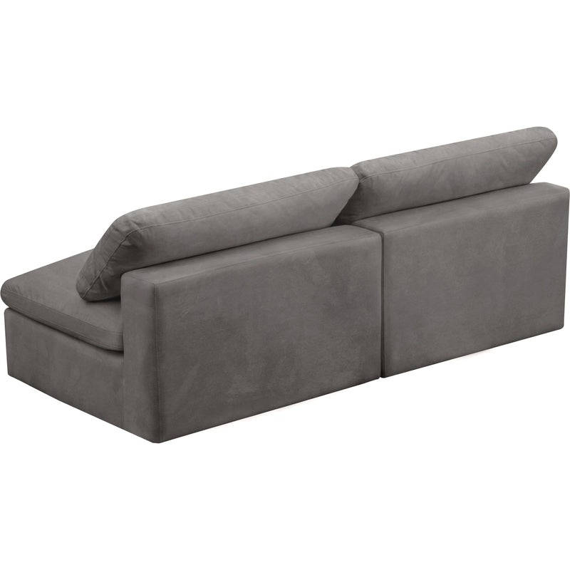 Meridian Cozy Grey Velvet Comfort Modular Armless Sofa IMAGE 2