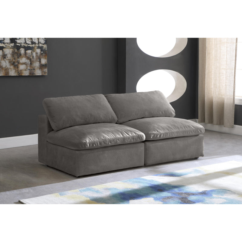 Meridian Cozy Grey Velvet Comfort Modular Armless Sofa IMAGE 4