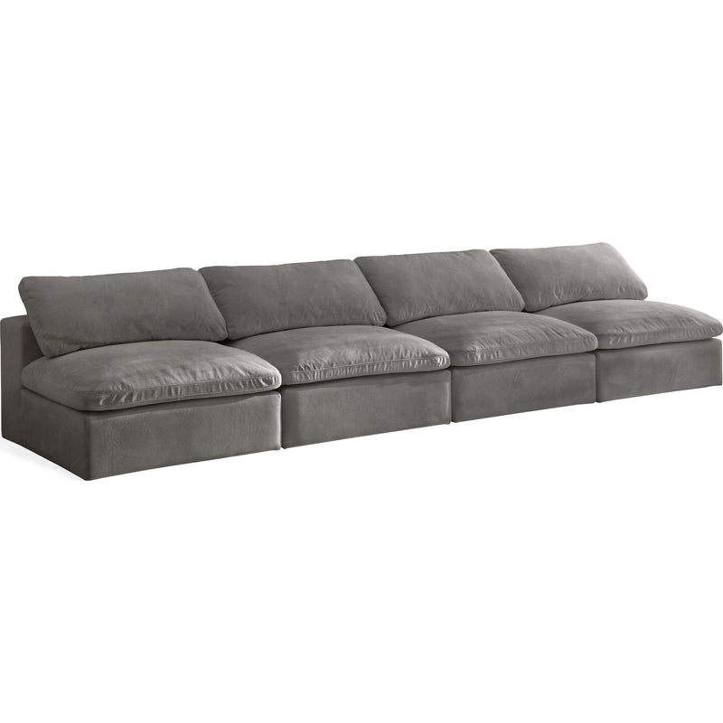 Meridian Cozy Grey Velvet Comfort Modular Armless Sofa IMAGE 1