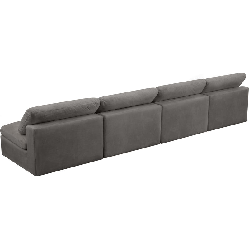 Meridian Cozy Grey Velvet Comfort Modular Armless Sofa IMAGE 2