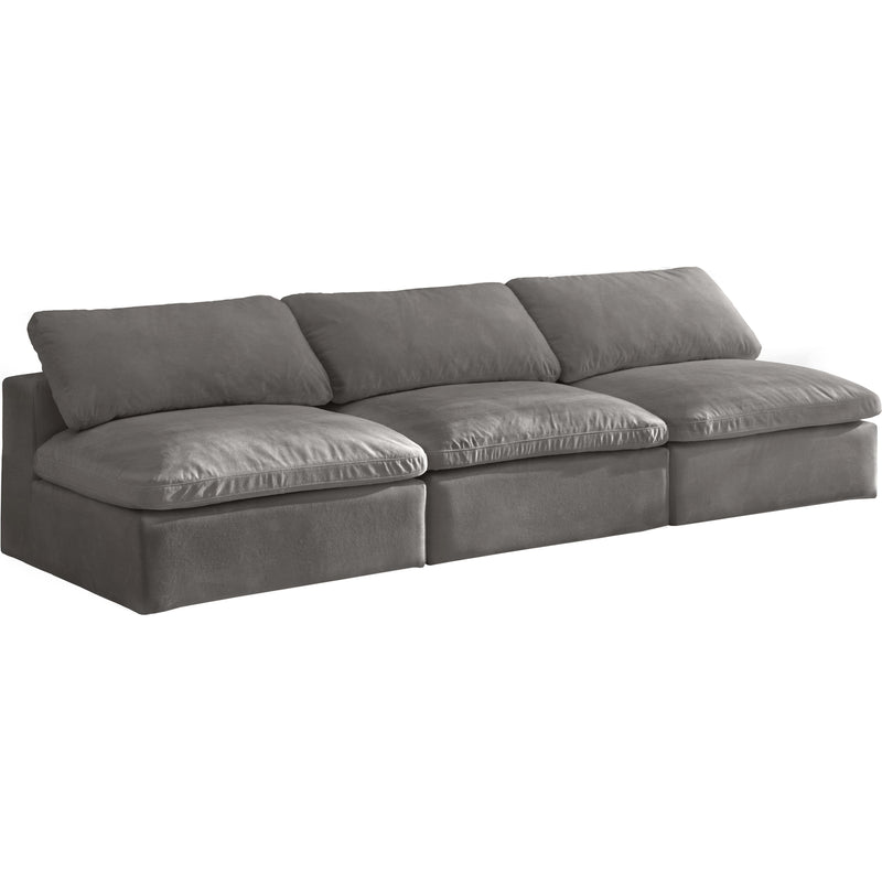 Meridian Cozy Grey Velvet Comfort Modular Armless Sofa IMAGE 1