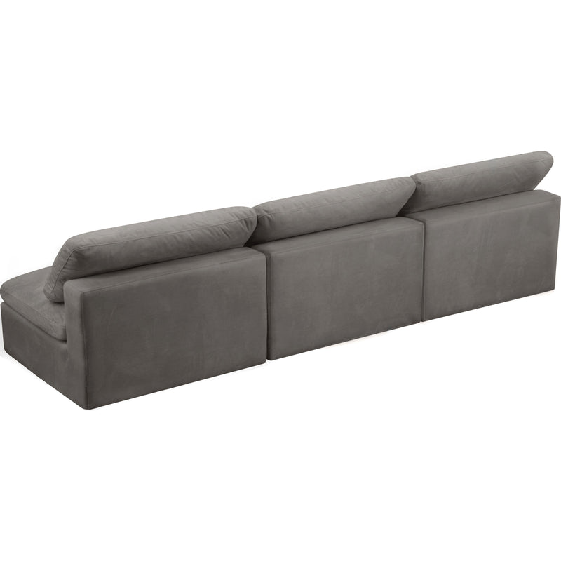 Meridian Cozy Grey Velvet Comfort Modular Armless Sofa IMAGE 2