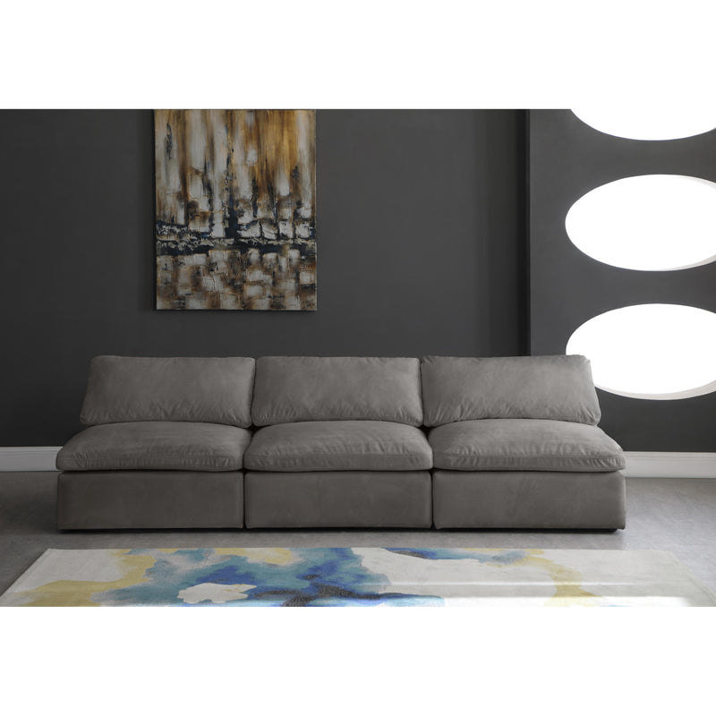 Meridian Cozy Grey Velvet Comfort Modular Armless Sofa IMAGE 3