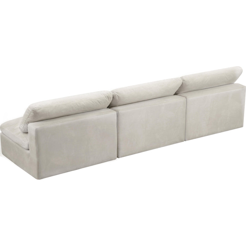 Meridian Cozy Cream Velvet Comfort Modular Armless Sofa IMAGE 2