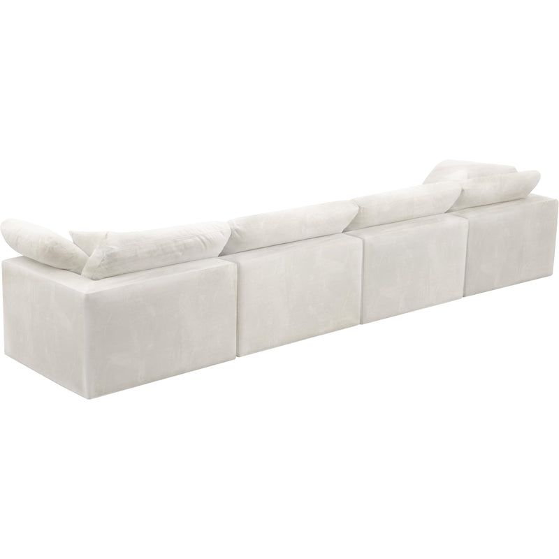 Meridian Cozy Cream Velvet Comfort Modular Sofa IMAGE 2