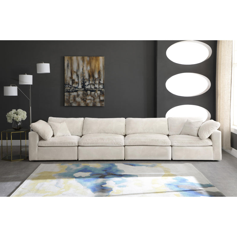 Meridian Cozy Cream Velvet Comfort Modular Sofa IMAGE 3