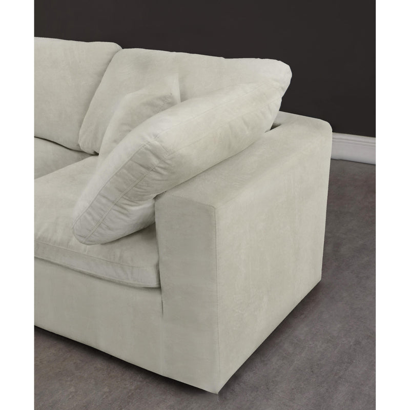 Meridian Cozy Cream Velvet Comfort Modular Sofa IMAGE 5