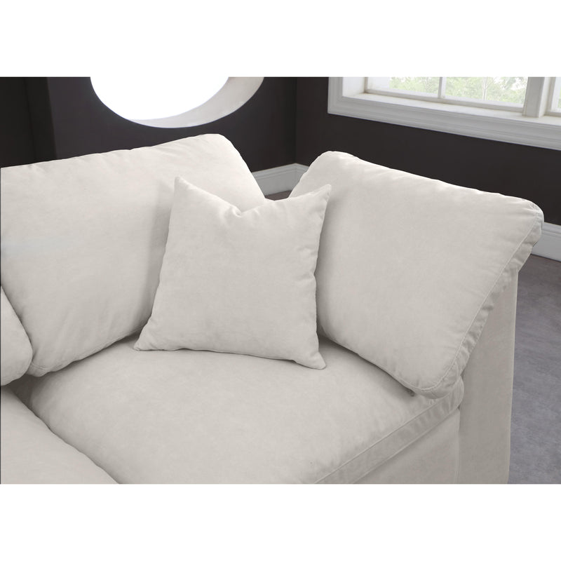 Meridian Cozy Cream Velvet Comfort Modular Sofa IMAGE 6