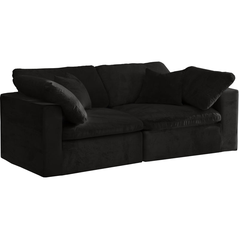 Meridian Cozy Black Velvet Comfort Modular Sofa IMAGE 1