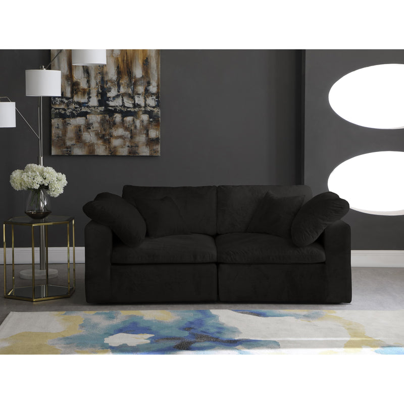 Meridian Cozy Black Velvet Comfort Modular Sofa IMAGE 3