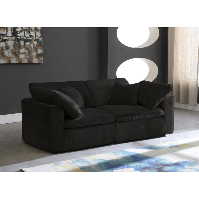 Meridian Cozy Black Velvet Comfort Modular Sofa IMAGE 4